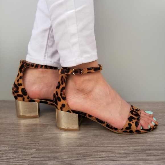 Block Heel Suede Leopard Sandal - Picture 8 of 8